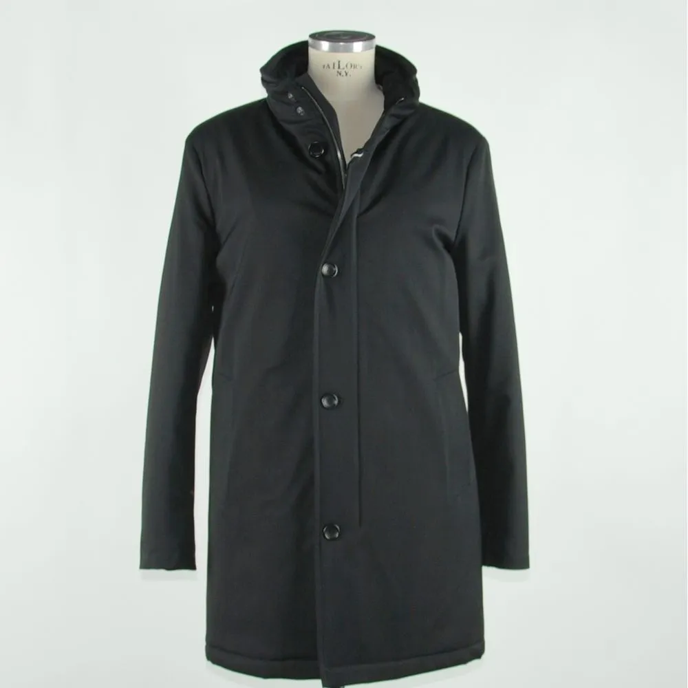 Made in Italy Black Wool Men Jacket