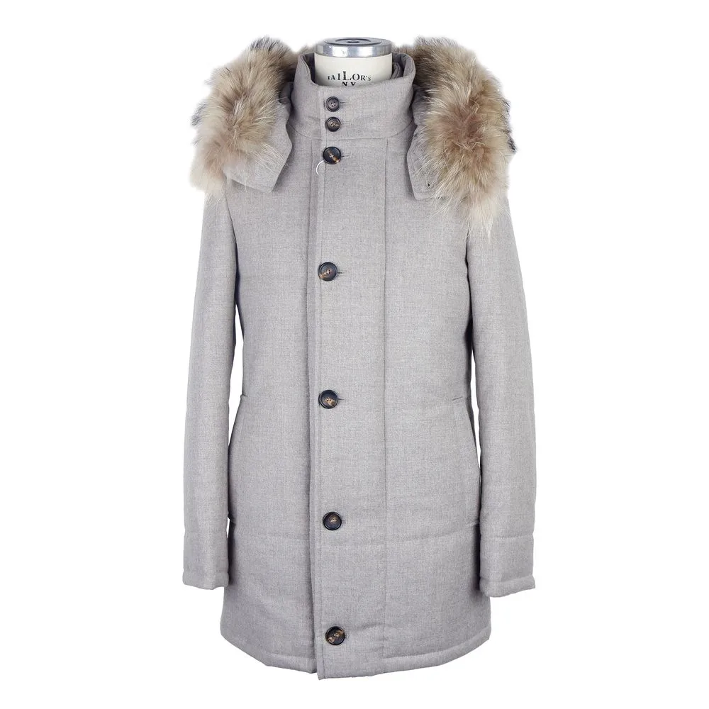 Made in Italy Men's Italian Wool-Cashmere Blend Gray Jacket