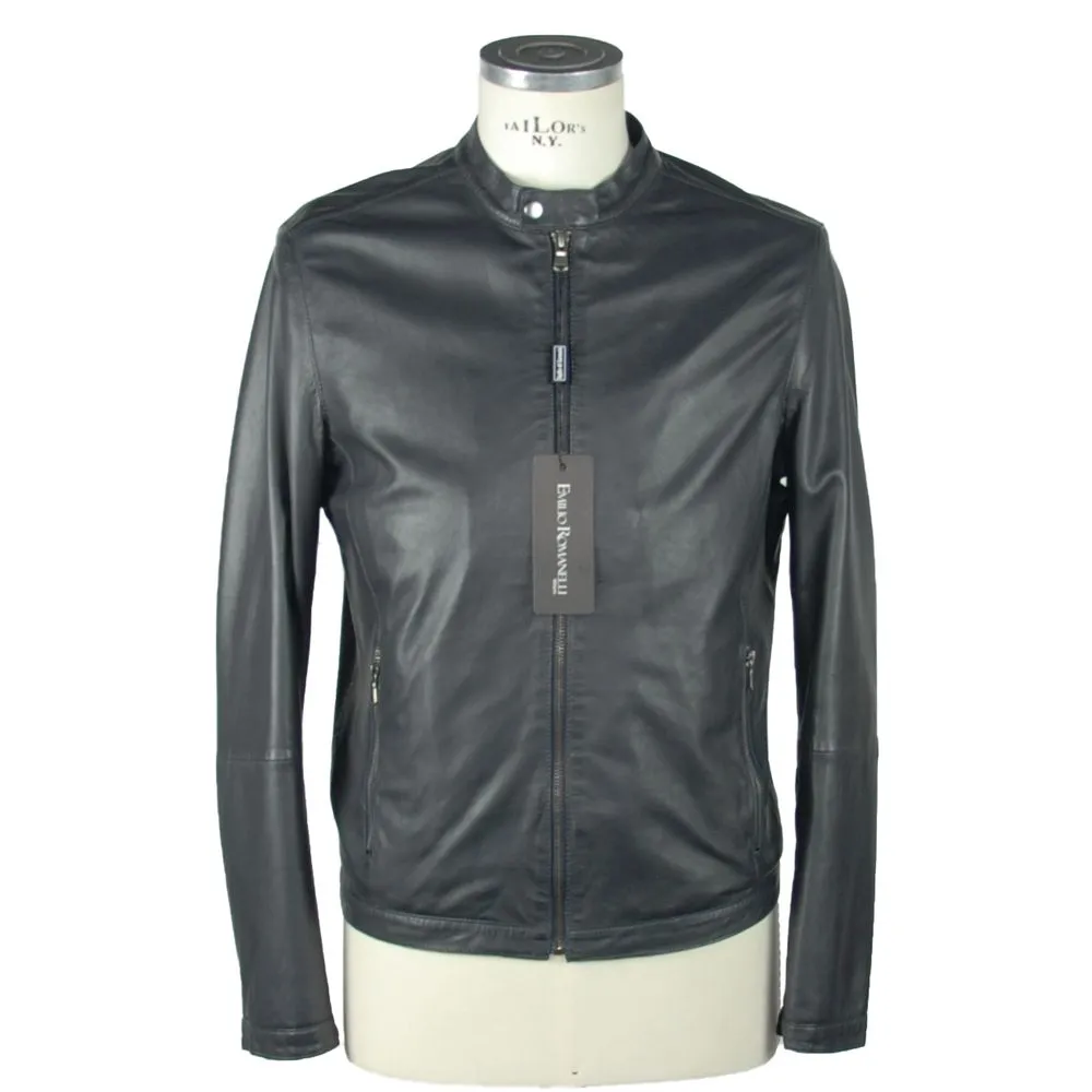 Emilio Romanelli Men's Sapphire Elegance Leather Jacket