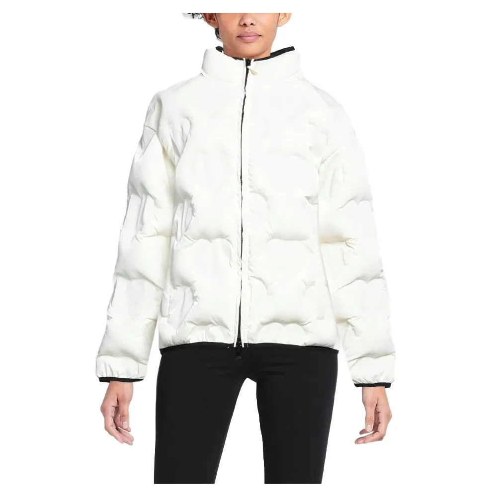 Love Moschino Women's Chic White Heart-Adorned Designer Jacket