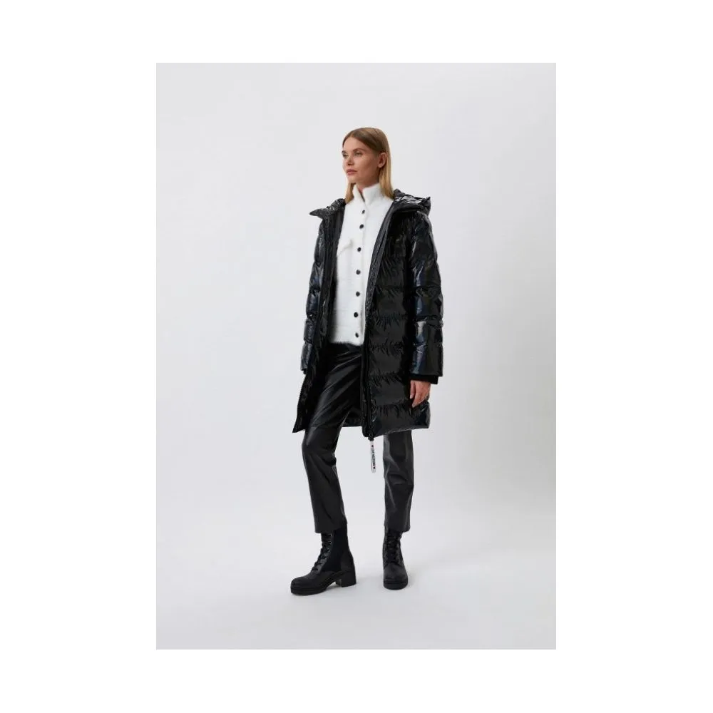 Love Moschino Women's Elegant Painted Effect Long Down Jacket
