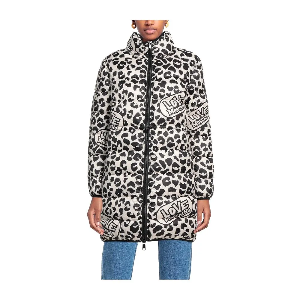 Love Moschino Women's Chic Leopard Print Down Jacket