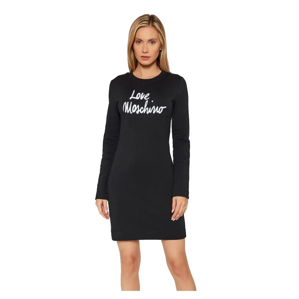Love Moschino Women's Chic Embossed Logo Cotton Blend Dress