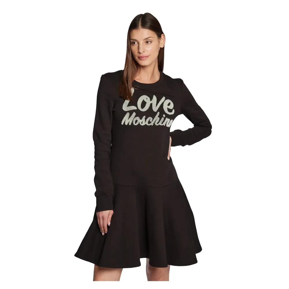 Love Moschino Women's Chic Embossed Logo Cotton Blend Dress