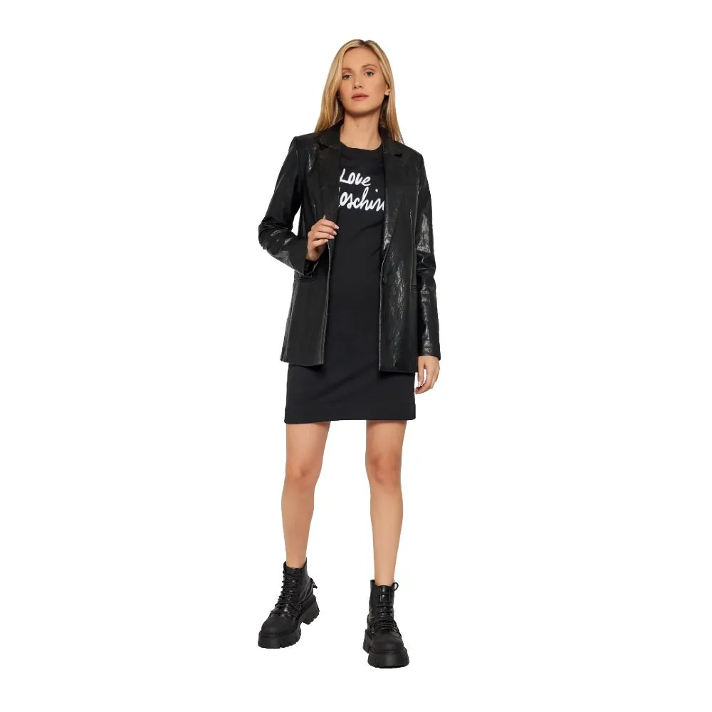 Love Moschino Women's Chic Embossed Logo Cotton Blend Dress