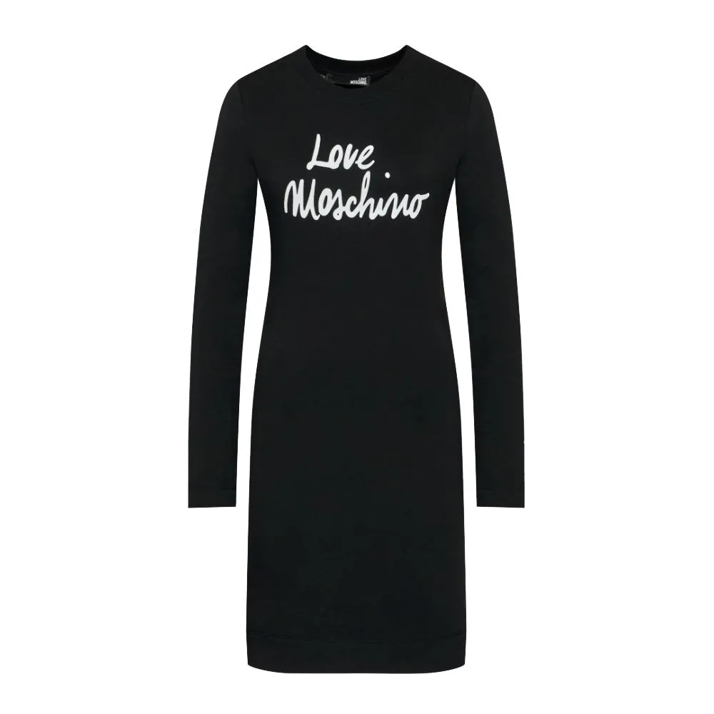 Love Moschino Women's Chic Embossed Logo Cotton Blend Dress