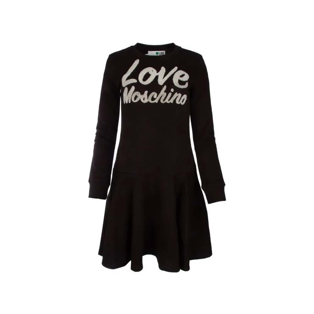 Love Moschino Women's Chic Embossed Logo Cotton Blend Dress