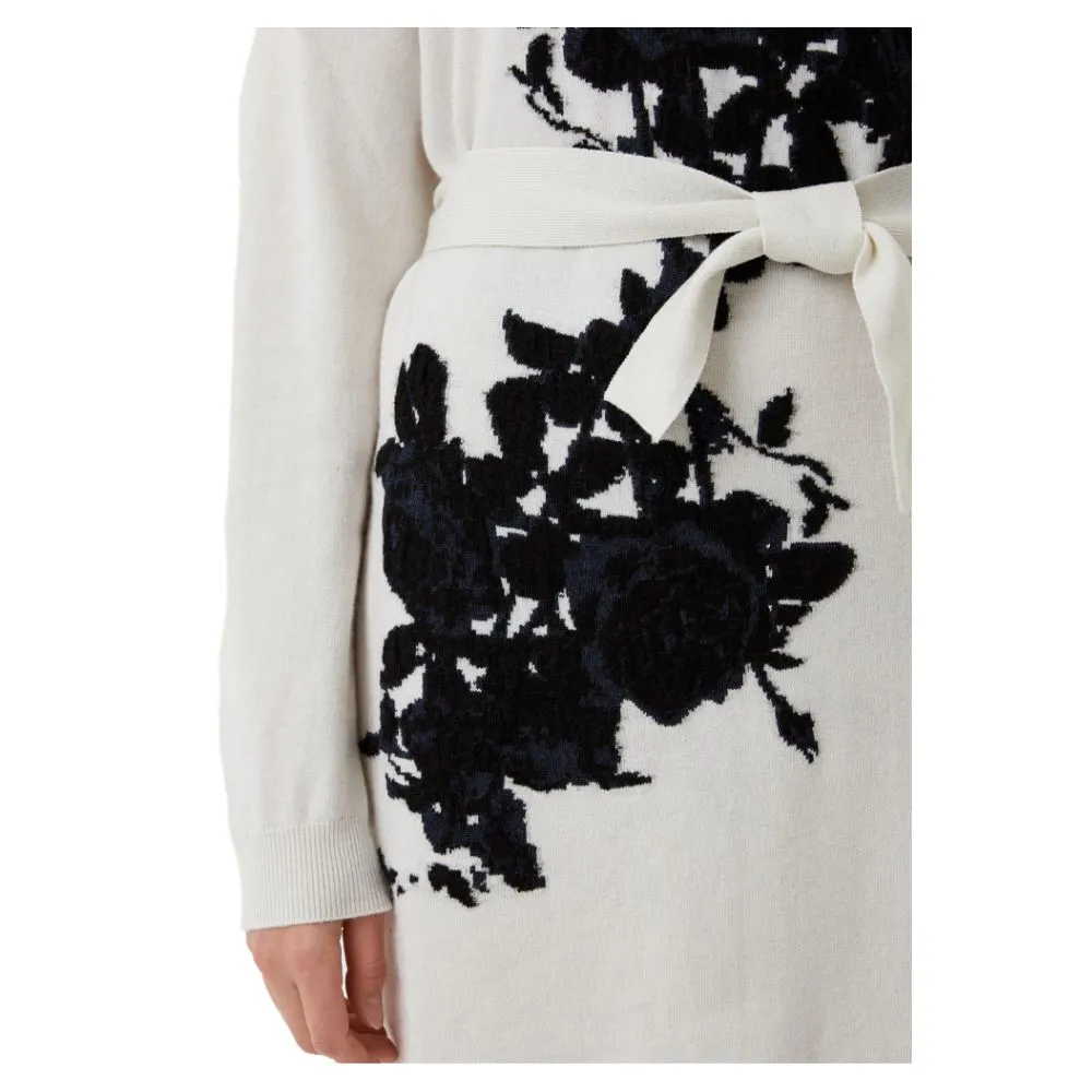 Love Moschino Women's Elegant Embroidered Wool Blend Long Dress