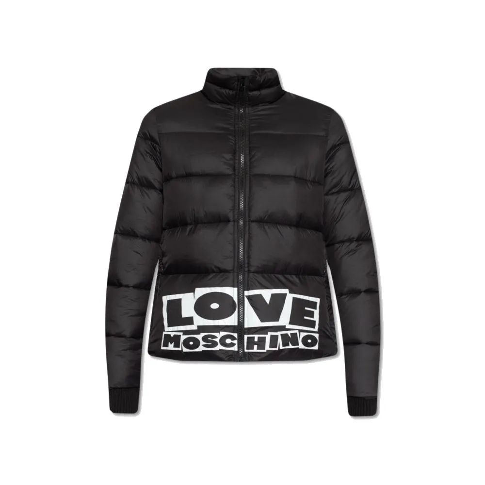 Love Moschino Women's Chic Nylon Down Jacket with Bold Logo
