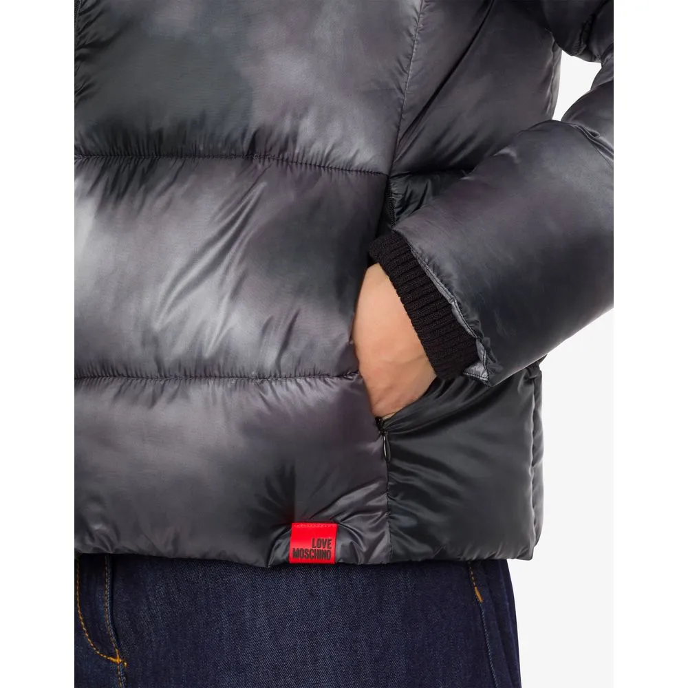 Love Moschino Women's Chic High Collar Down Jacket with Logo Patch