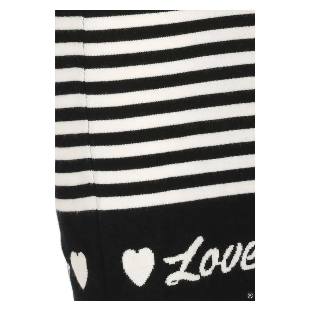 Love Moschino Women's Elegant Striped Knit Dress with Long Sleeves