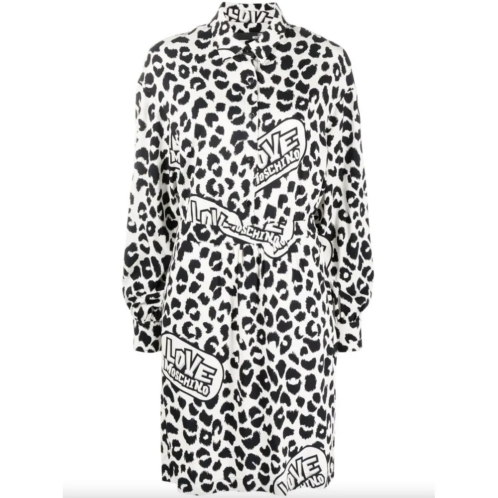 Love Moschino Women's Chic Monochrome Leopard Dress