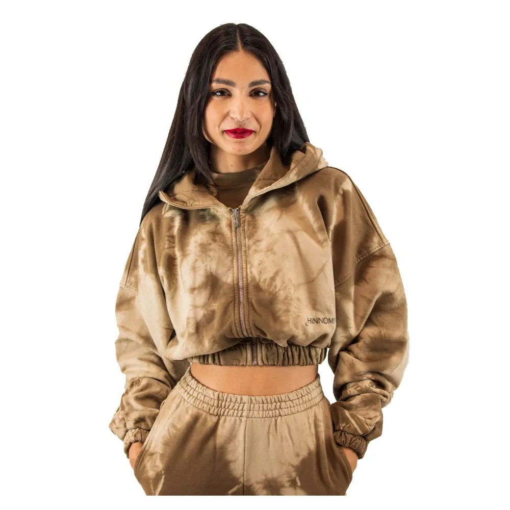 Hinnominate Women's Italian Cotton Hooded Sweatshirt in Rich Brown