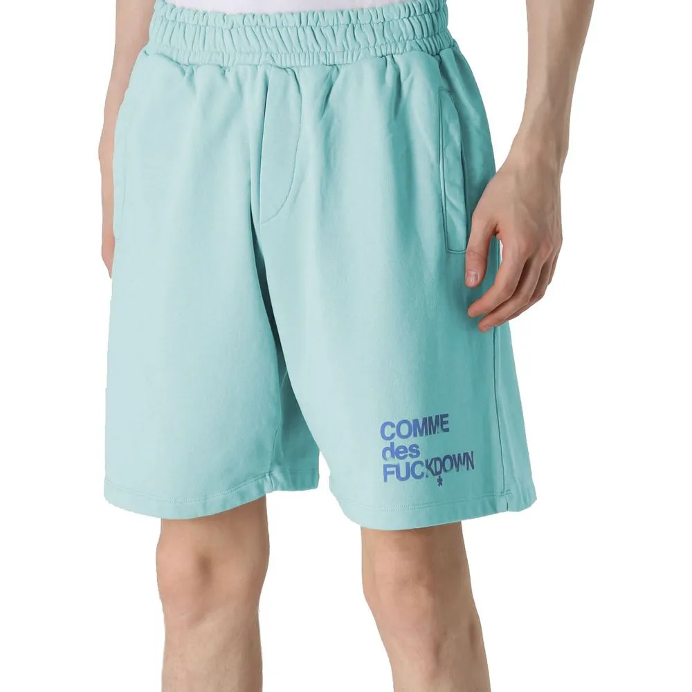 Comme Des Fuckdown Men's Chic Light Blue Bermuda Shorts with Logo
