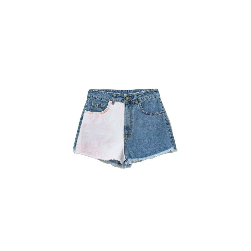 Comme Des Fuckdown Women's Edgy Denim Shorts with Abstract Print