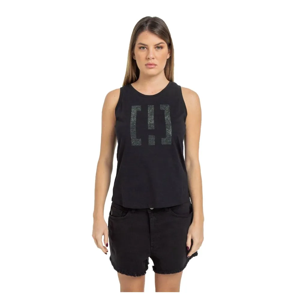 Imperfect Women's Studded Logo Cotton Tank Top for Her