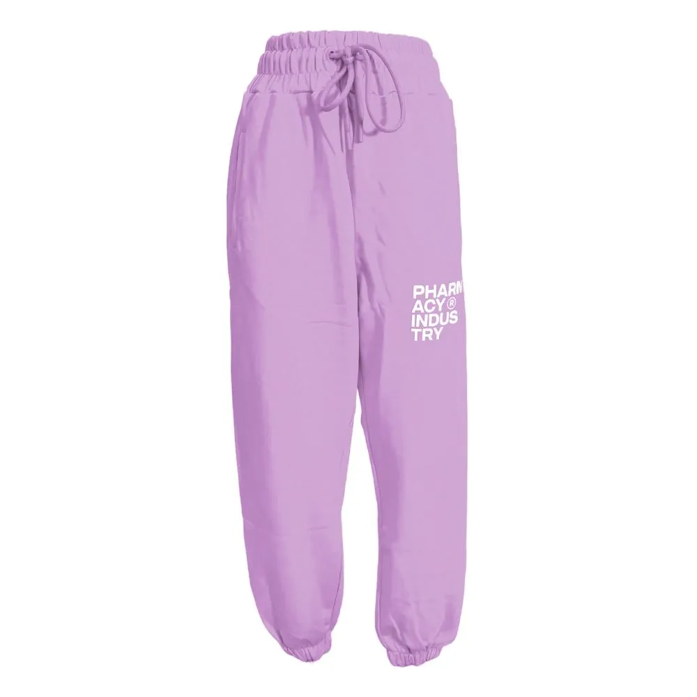 Pharmacy Industry Women's Chic Purple Cotton Sweatpants with Logo