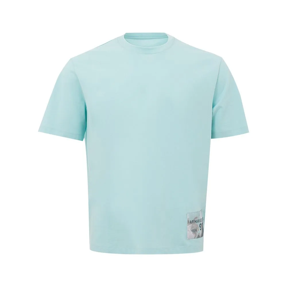 Armani Exchange Men's Turquoise Cotton Tee For The Modern Man