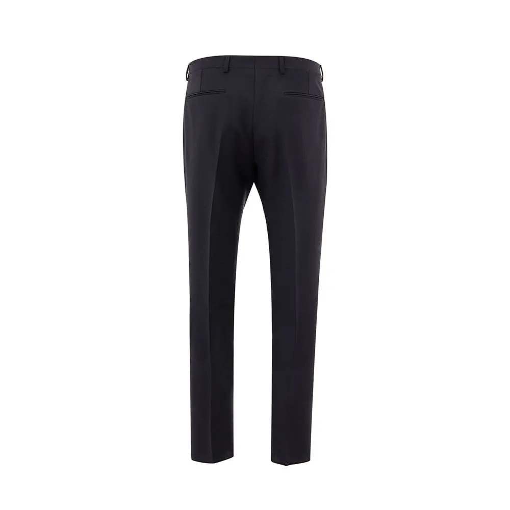 Valentino Men's Elegant Blue Wool Trousers for Men