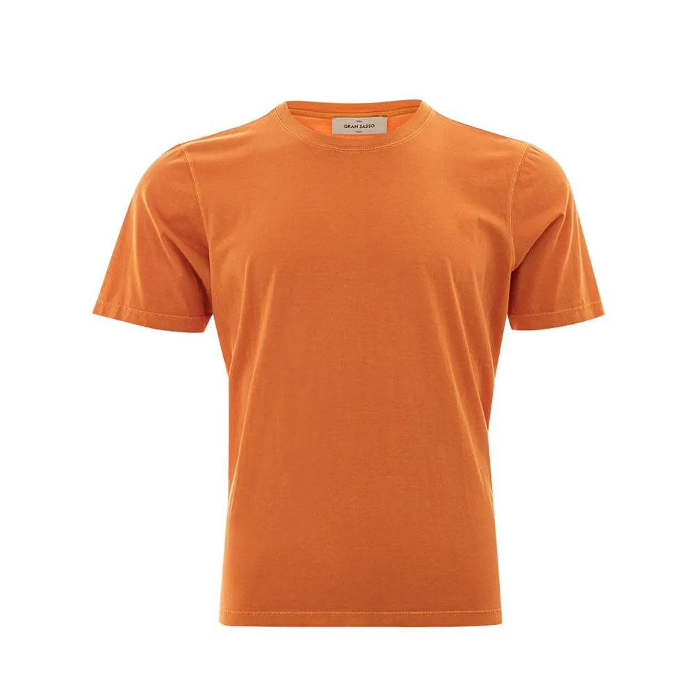 Gran Sasso Men's Grandeur Orange Cotton Tee for Men