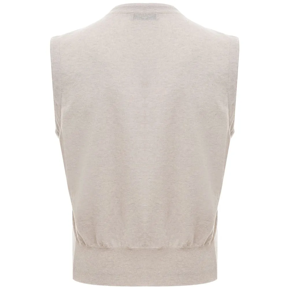 Gran Sasso Men's Elegant Beige Italian Cotton Vest