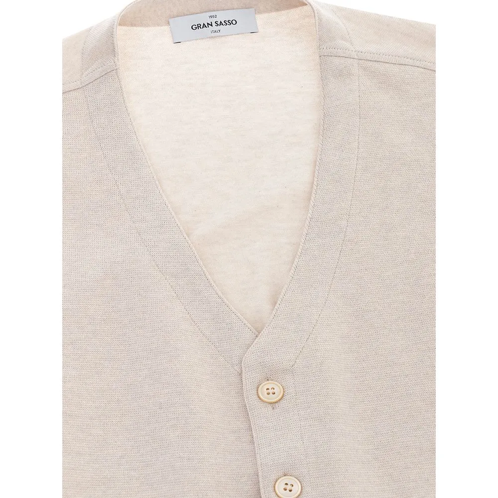 Gran Sasso Men's Elegant Beige Italian Cotton Vest