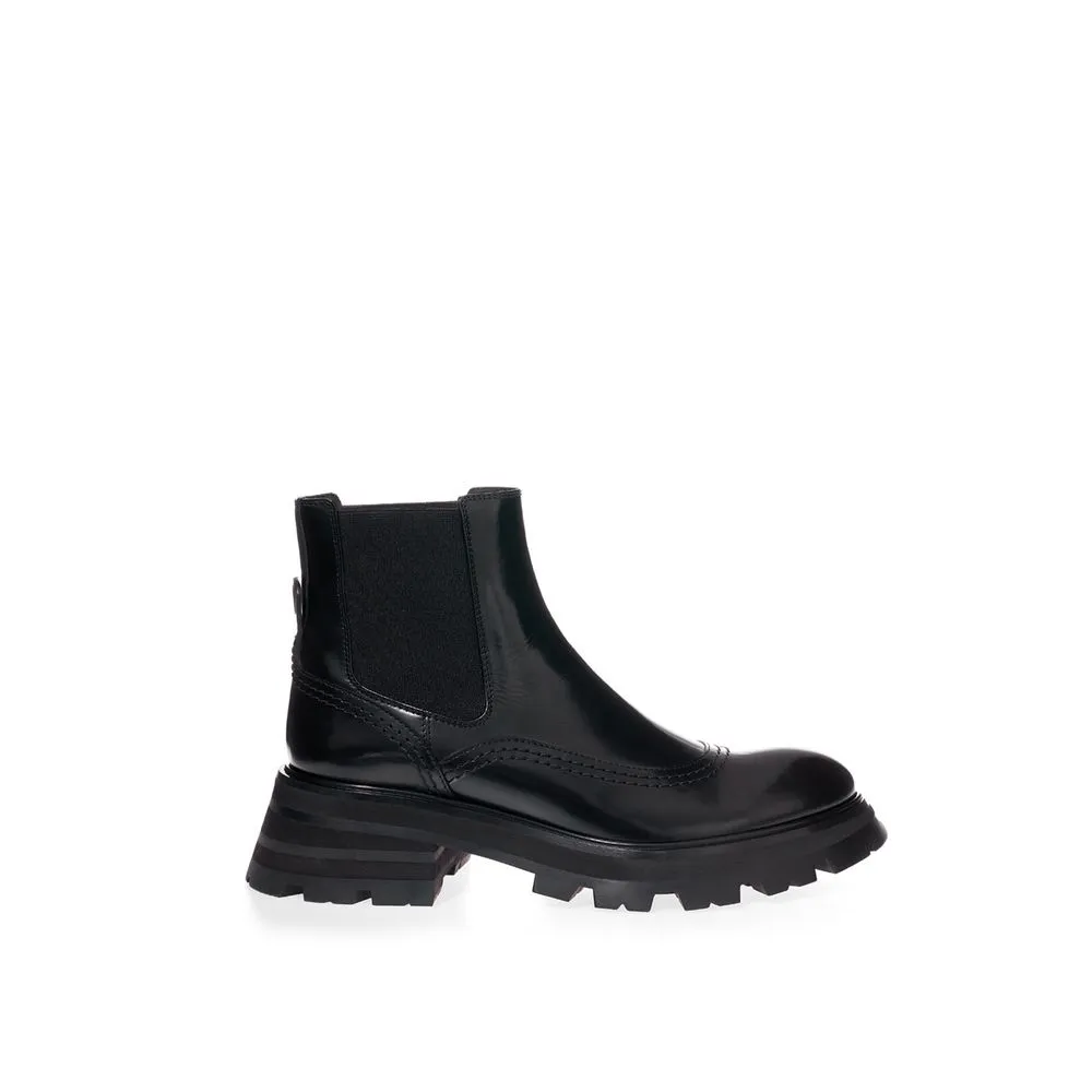 Alexander McQueen Women's Elegant Stiletto Leather Boots