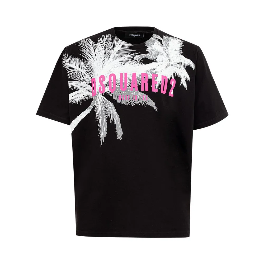 Dsquared² Men's Sleek Black Cotton Tee for the Modern Man