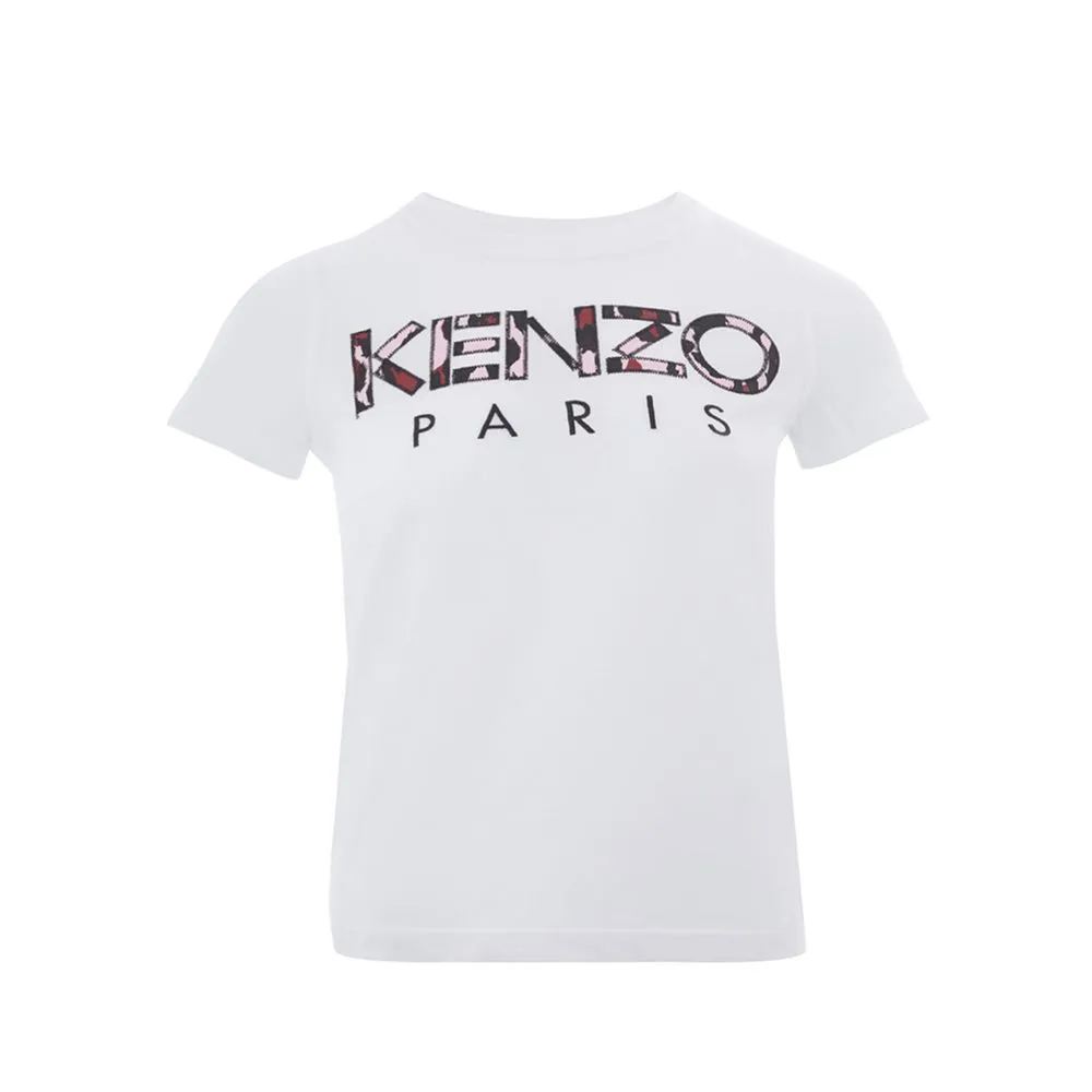 Kenzo Women's Elegant White Cotton Kenzo T-Shirt