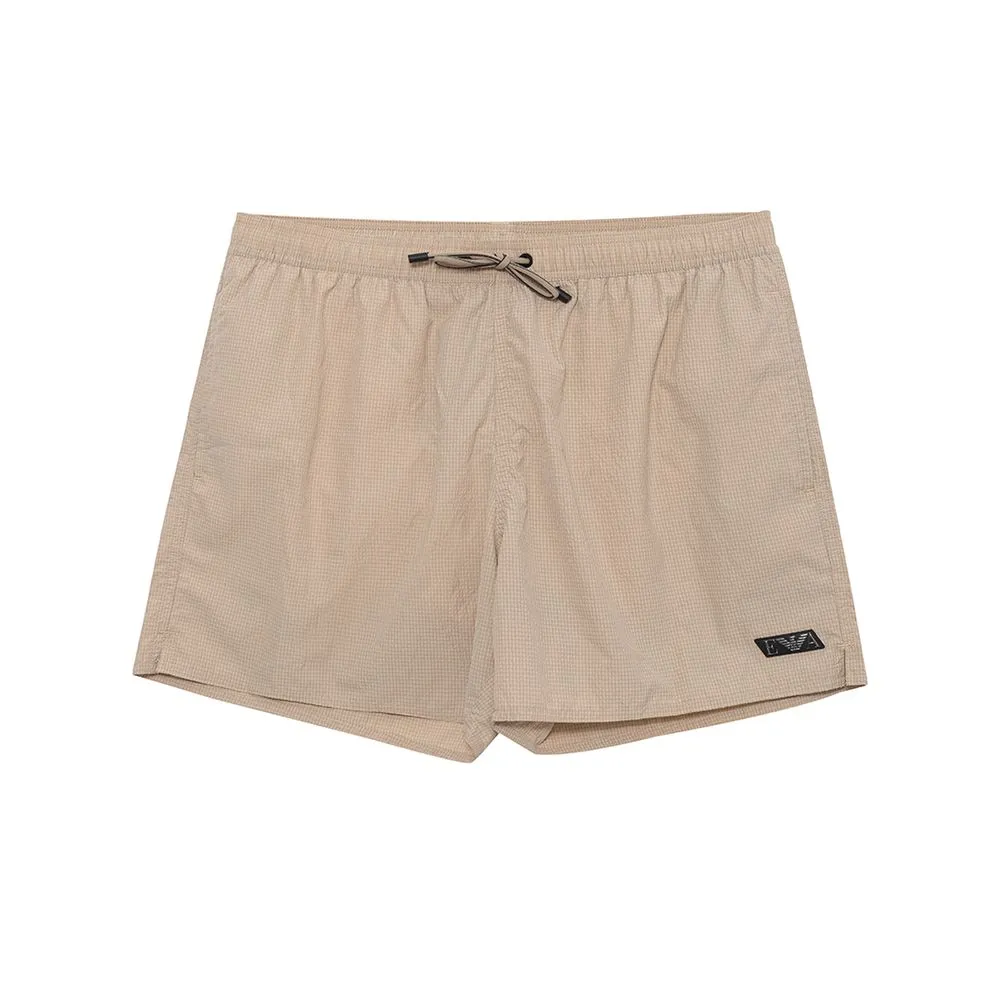 Emporio Armani Men's Chic Beige Polyester Swim Trunks