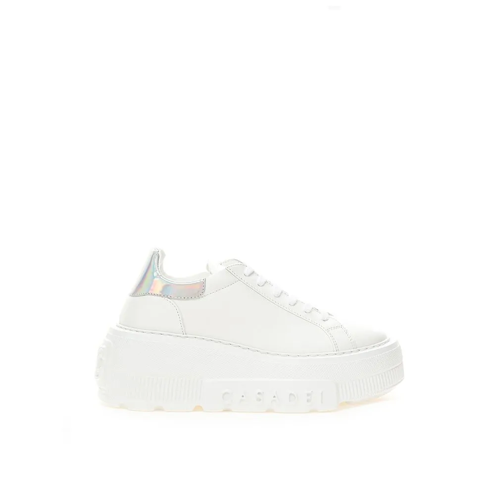 Casadei Women's Pristine White Italian Leather Sneakers