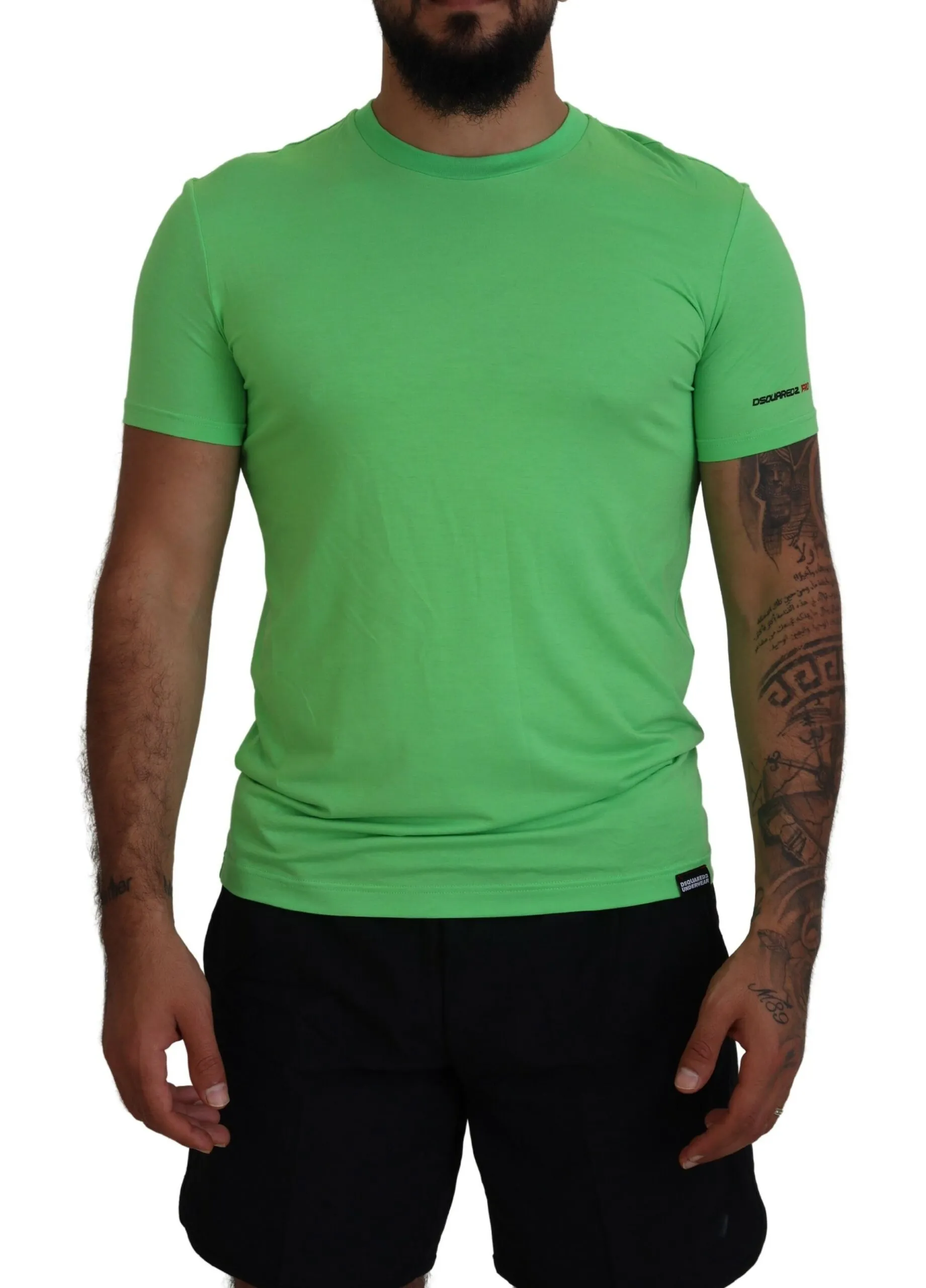 Dsquared² Men's Green Modal Short Sleeves Crewneck T-shirt
