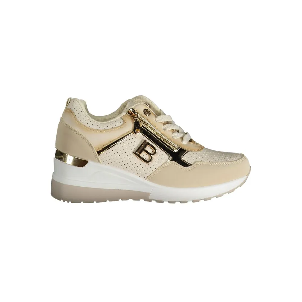 Laura Biagiotti Women's Beige Polyester Sneaker