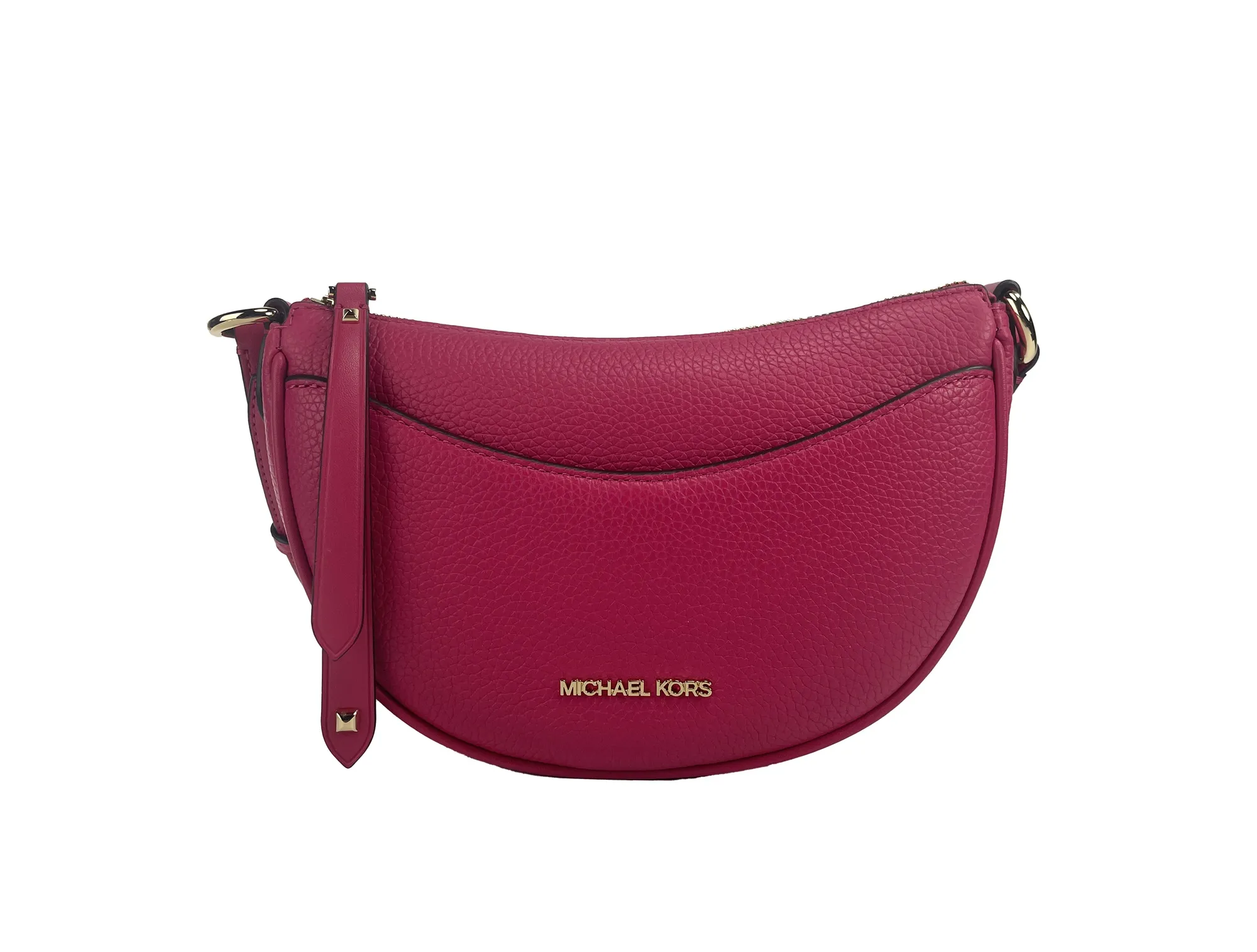 Michael Kors Women's Dover Small Pink Half Moon Crossbody Bag Purse
