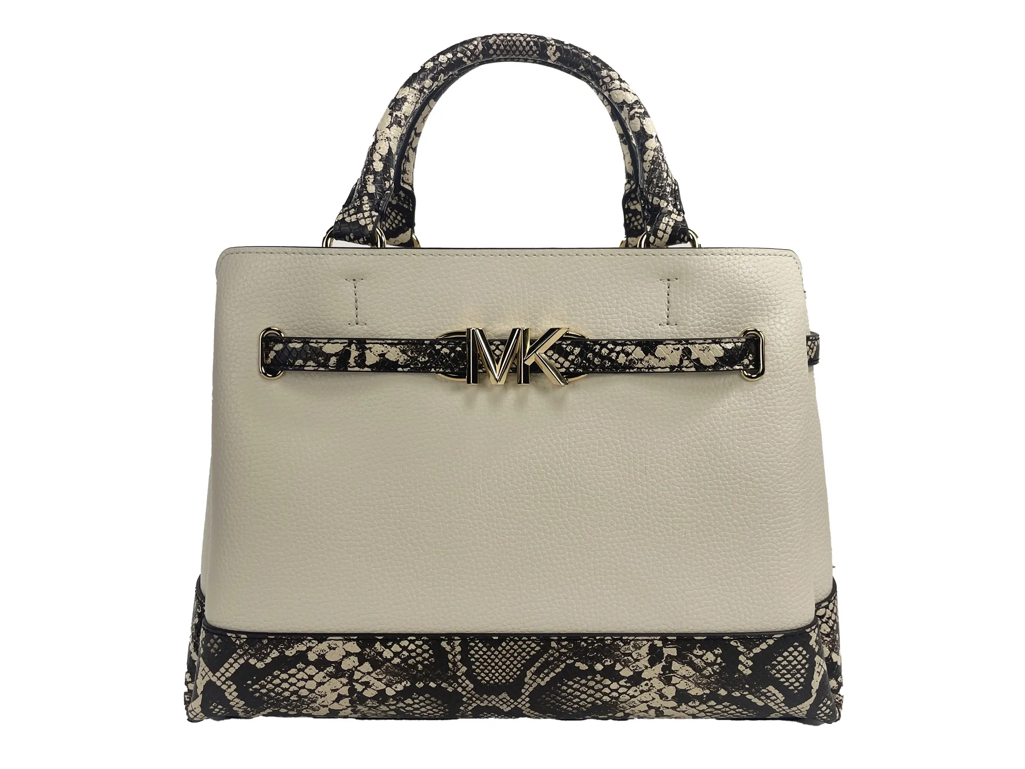 Michael Kors Women's Reed Large Snake Skin Belted Satchel Crossbody Bag