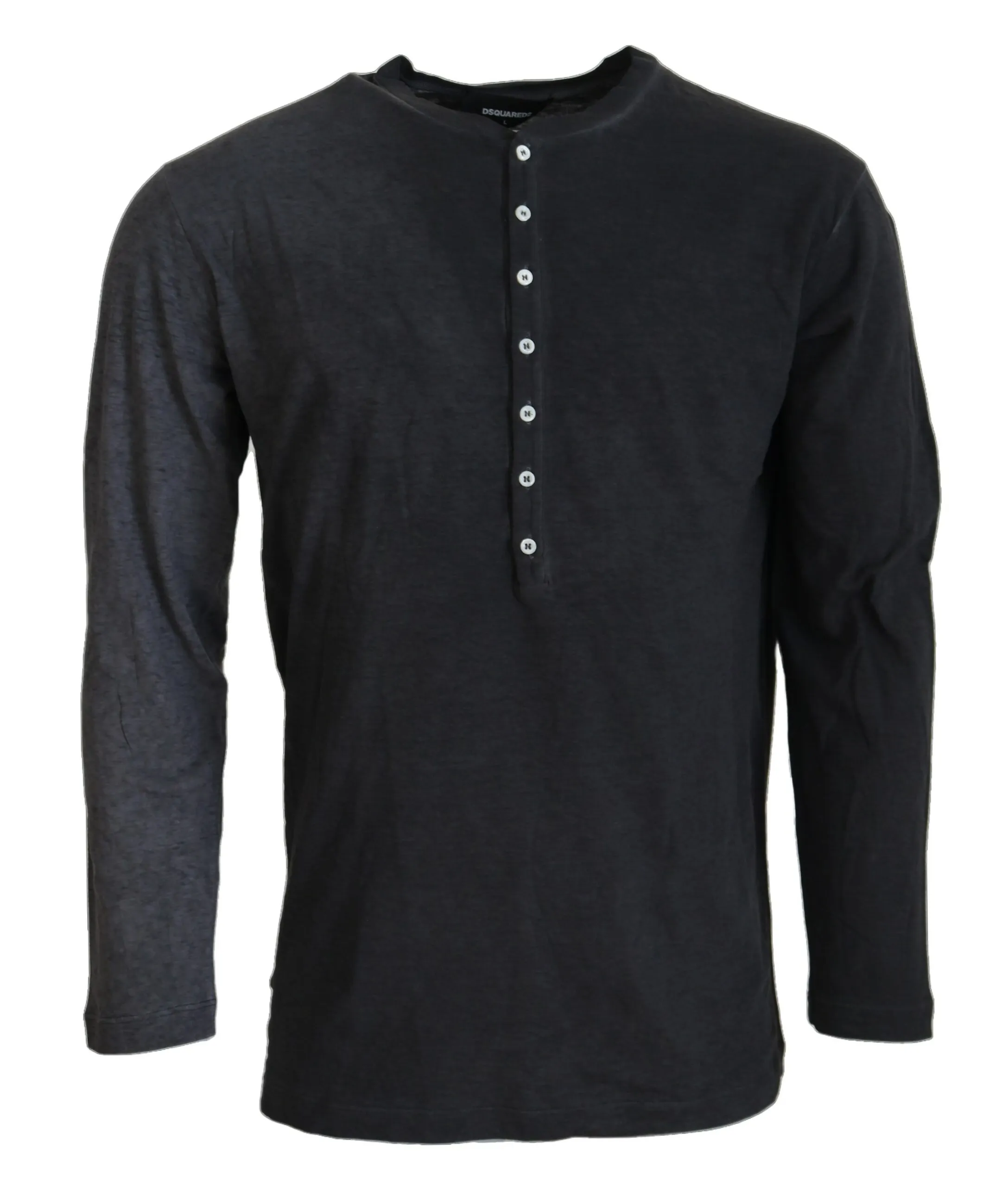 Dsquared² Men's Black Cotton Linen Long Sleeves Pullover Sweater