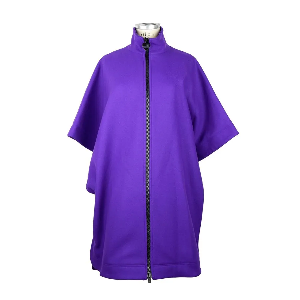 Love Moschino Women's Elegant Purple Wool-Blend Cape