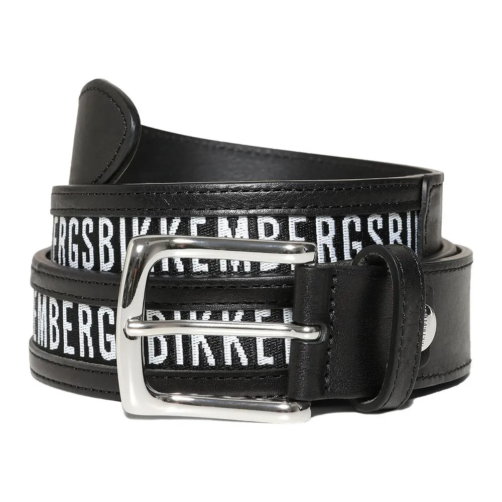 Bikkembergs Men's "Black Calfskin Men's Belt"