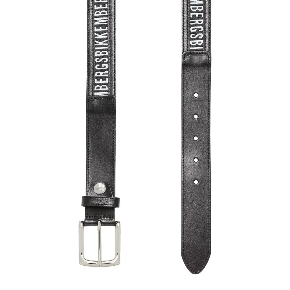 Bikkembergs Men's "Black Calfskin Men's Belt"