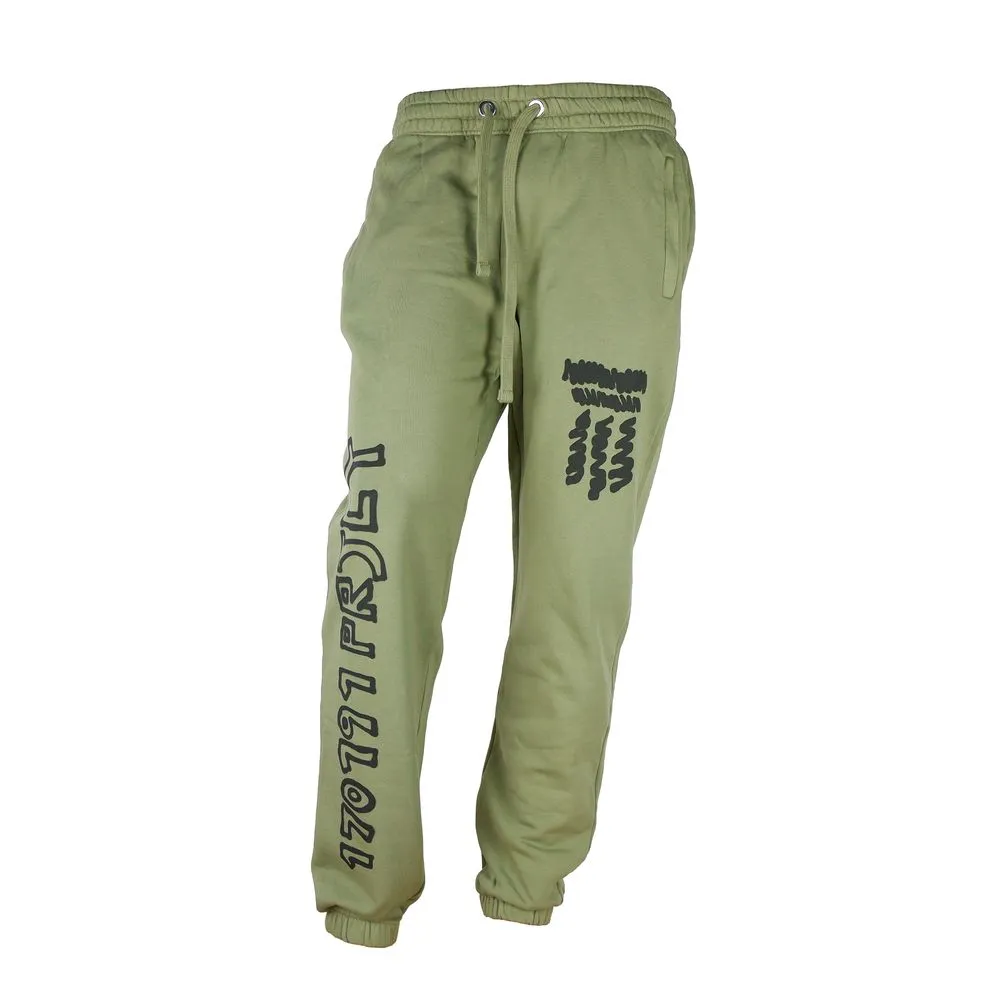 Diego Venturino Men's Green Cotton Men's Track Pant