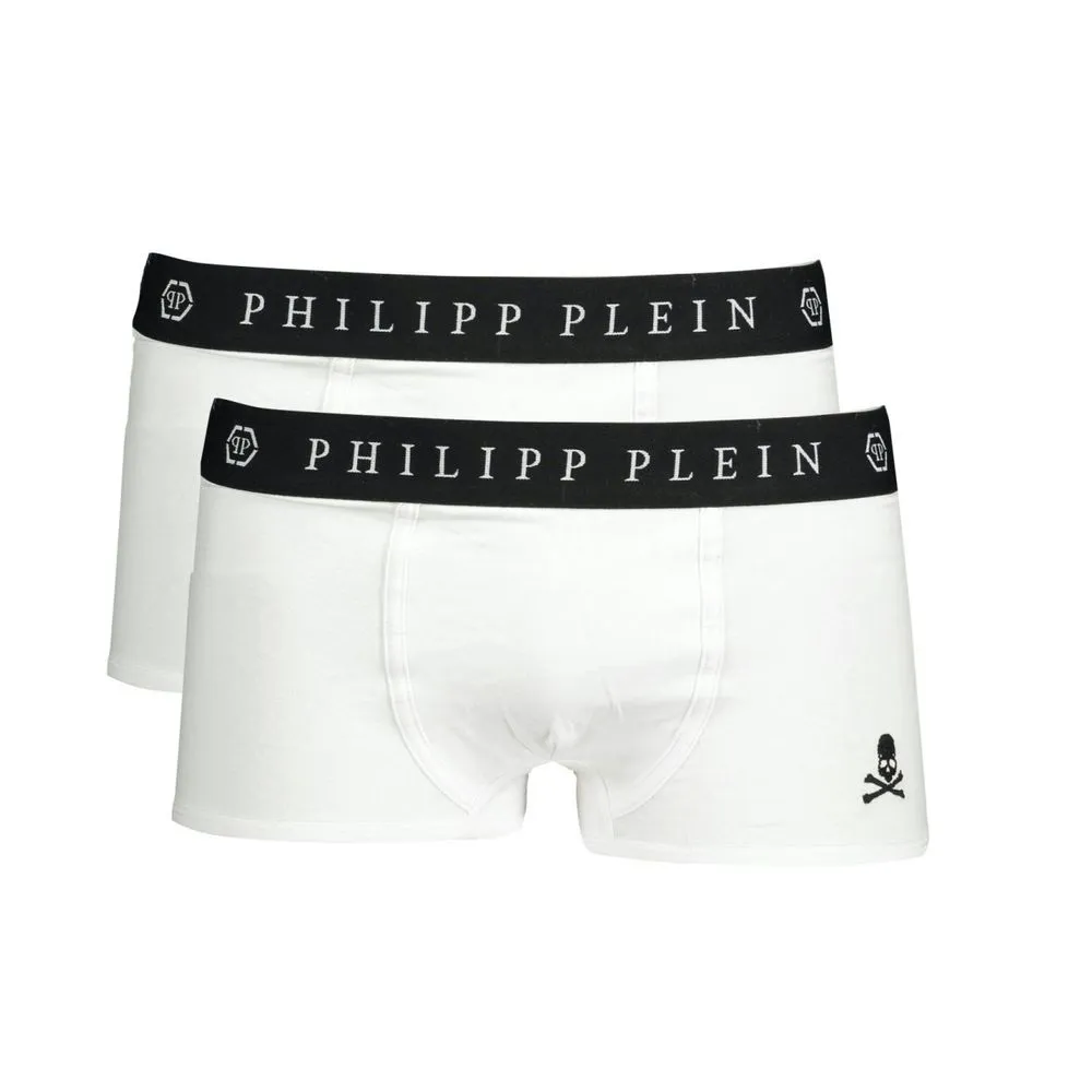 Philipp Plein Men's White Cotton Men's Boxer