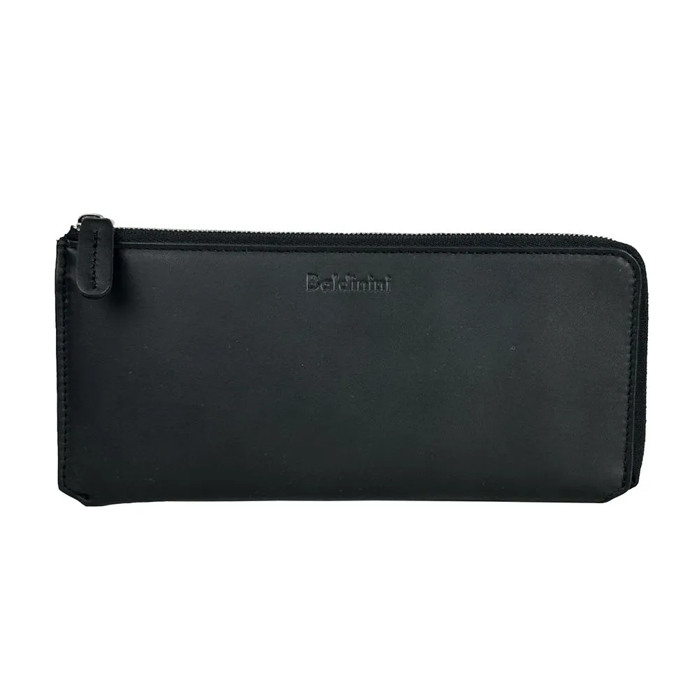 Baldinini Trend Men's Elegant Black Leather Travel Organizer