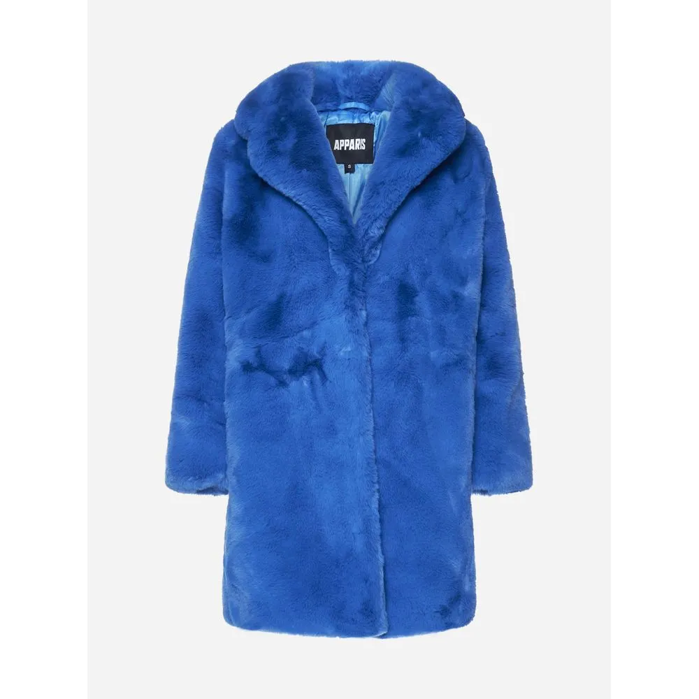 Chic Sapphire Eco-Fur Jacket  Unparalleled Warmth