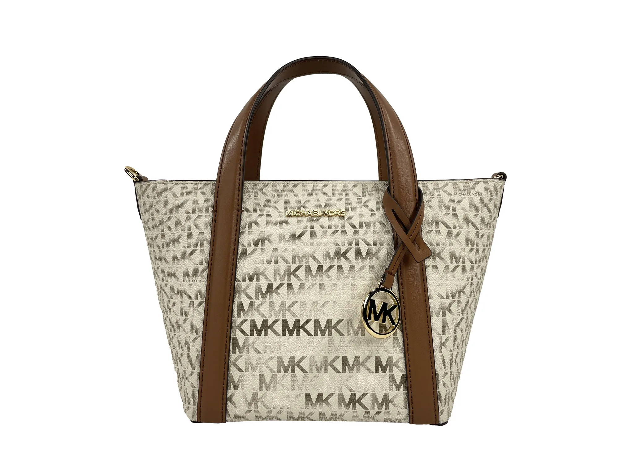 Michael Kors Women's Pratt Small Crossbody Bag Purse Vanilla