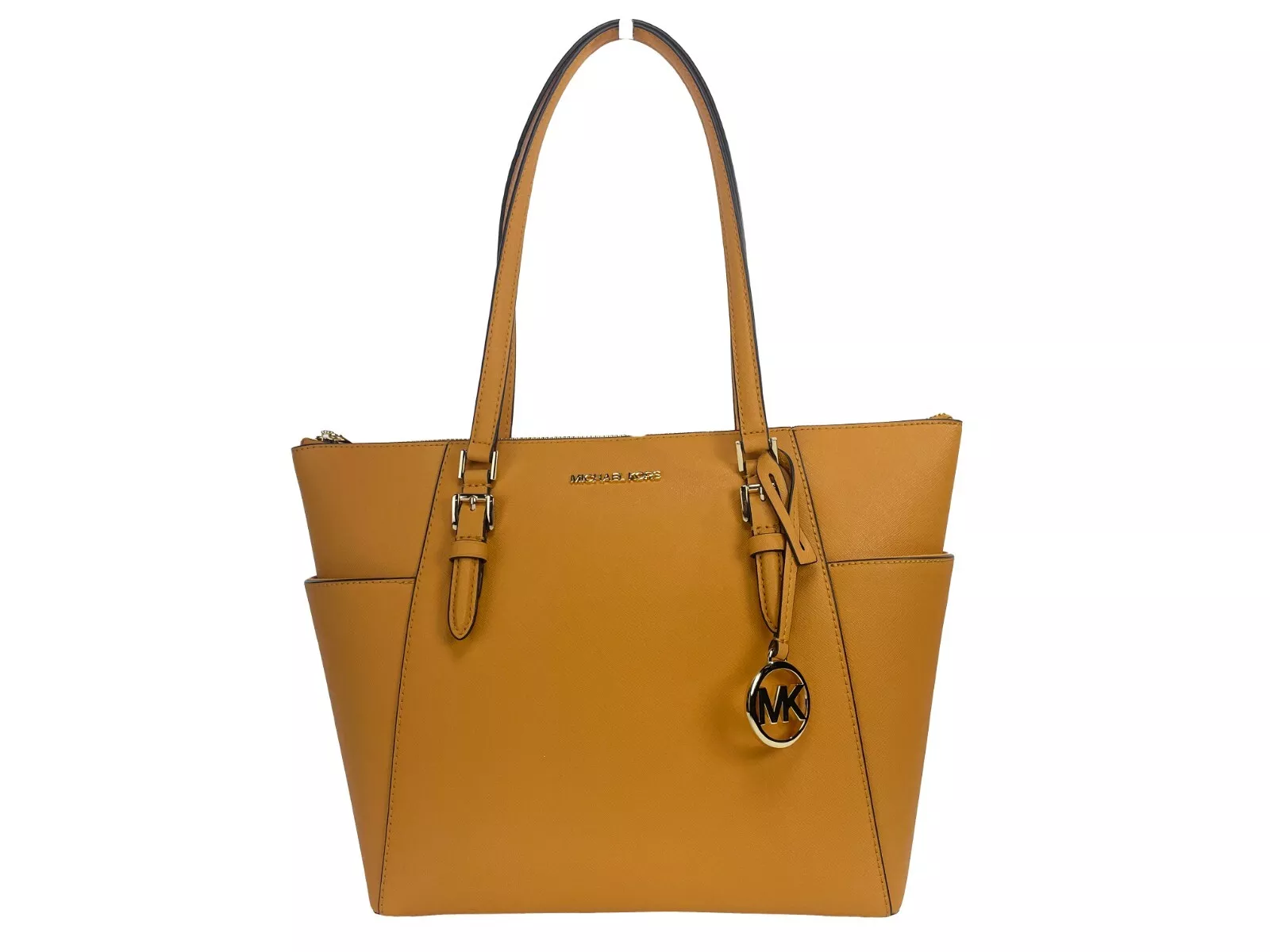 Michael Kors Women's Charlotte Cider Large Leather Top Zip Tote Bag Purse