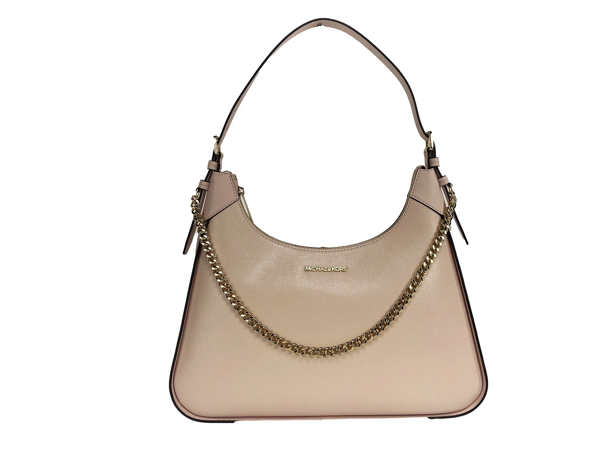 Michael Kors Women's Wilma Large Smooth Leather Chain Shoulder Bag Purse Powder Blush