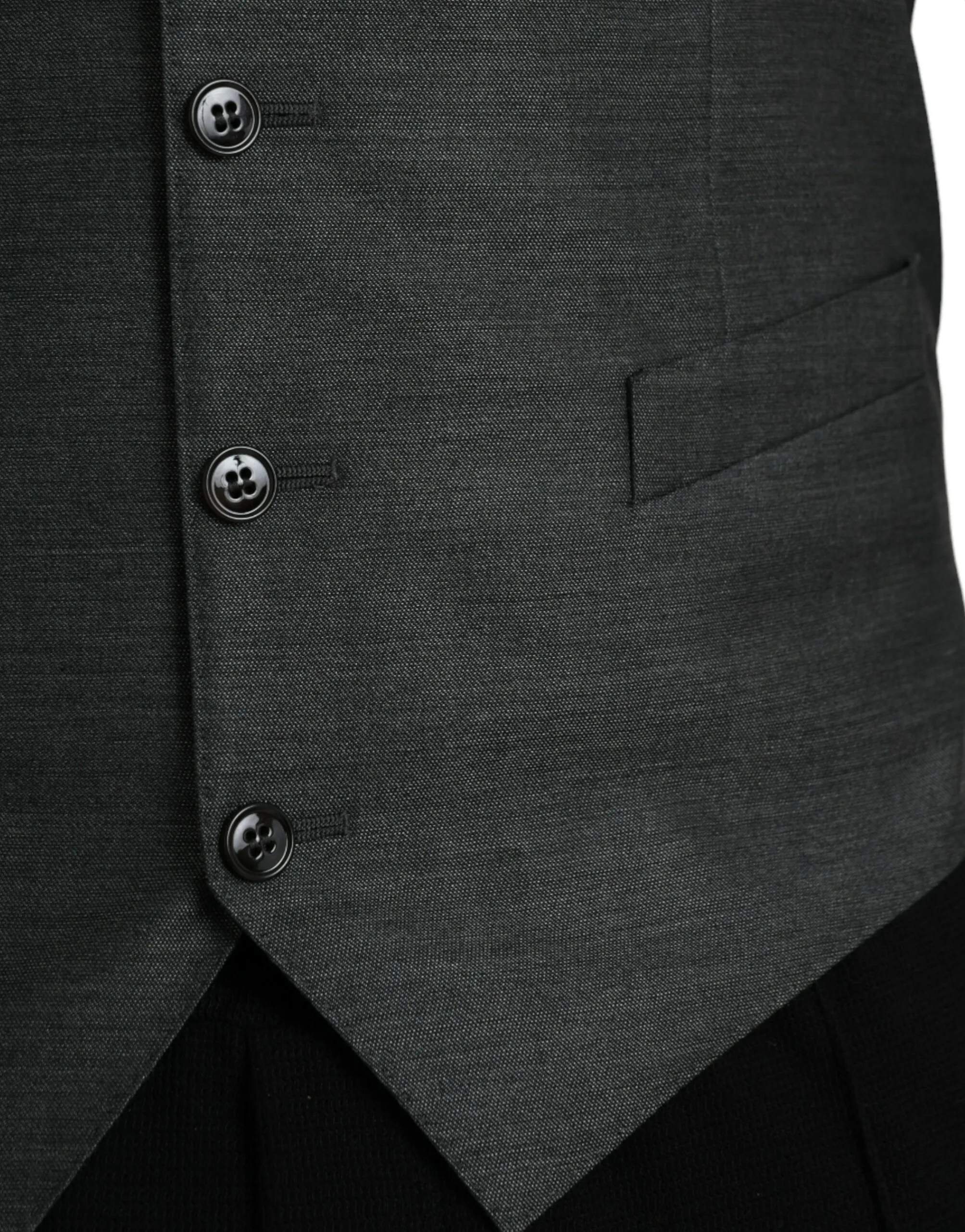 Dolce & Gabbana Men's Gray Wool Formal Dress Waistcoat Vest