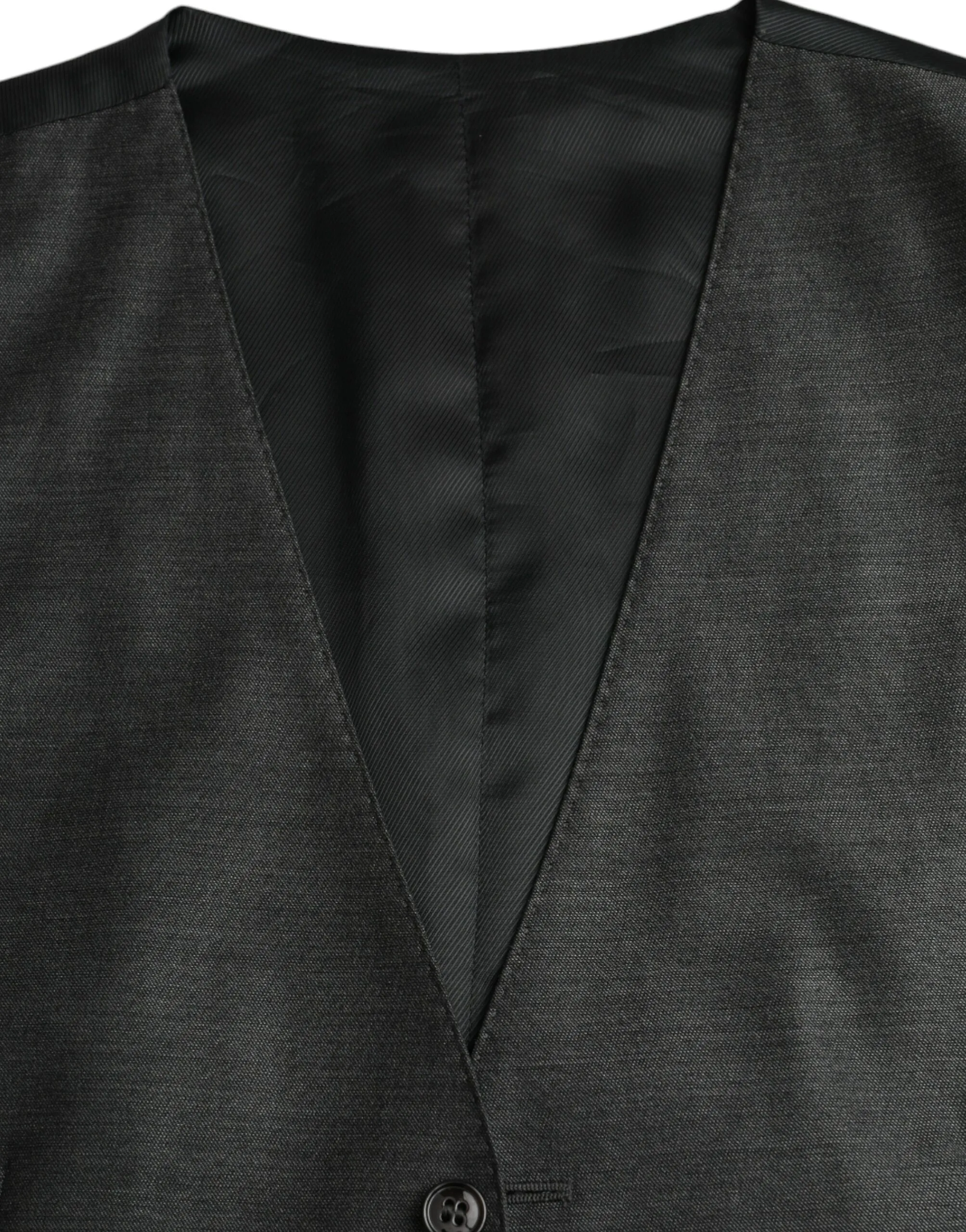 Dolce & Gabbana Men's Gray Wool Formal Dress Waistcoat Vest