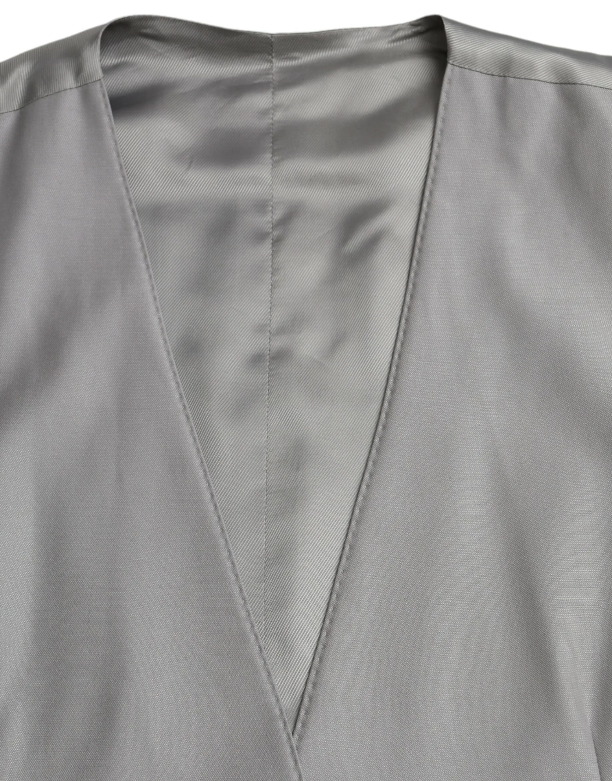 Dolce & Gabbana Men's Light Gray Wool Formal Dress Waistcoat Vest