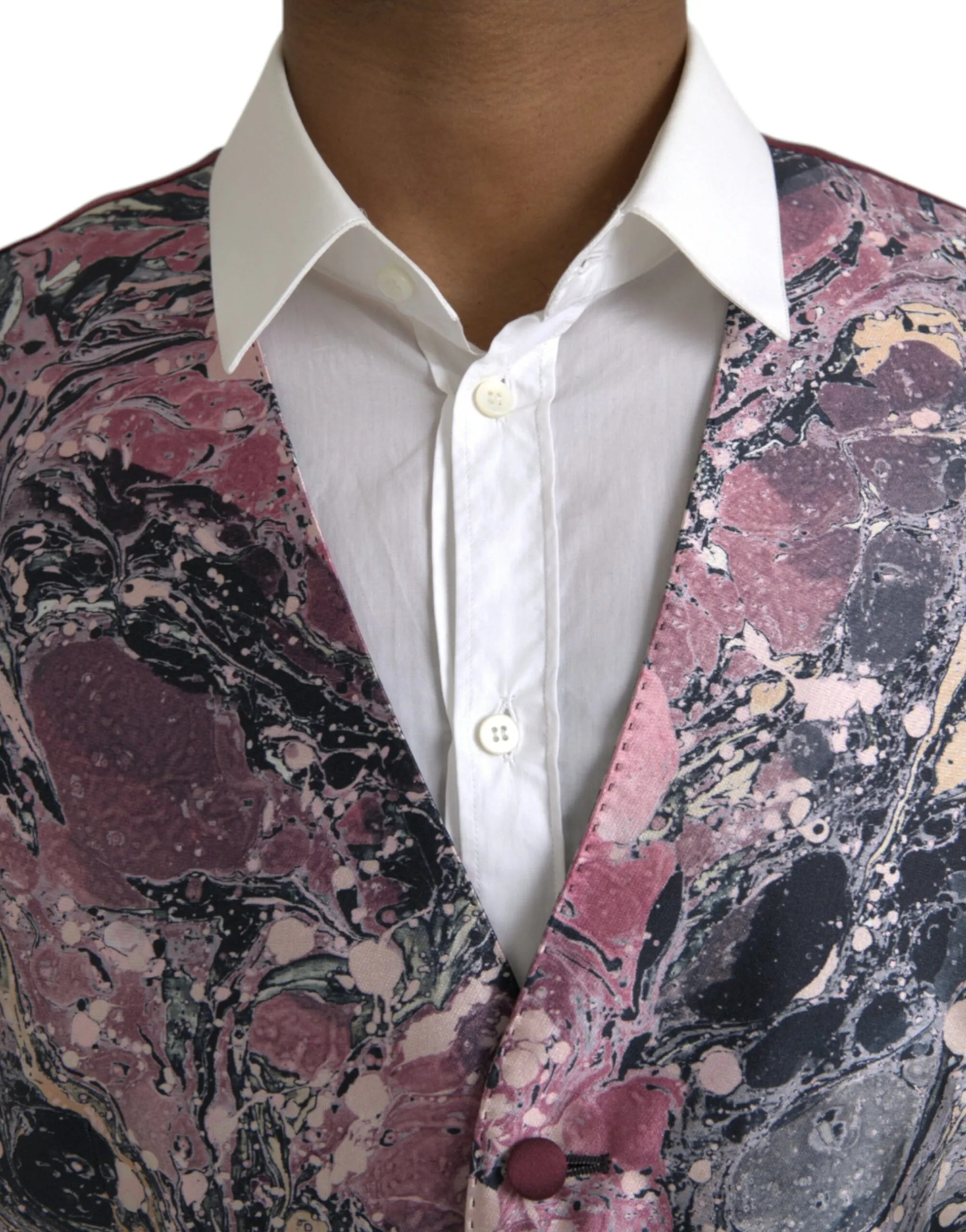 Dolce & Gabbana Men's Multicolor Galaxy Silk Waistcoat Formal Vest